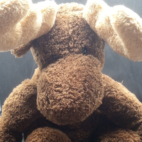 Brown Plush Moose Stuffed Animal - Picture 9 of 11